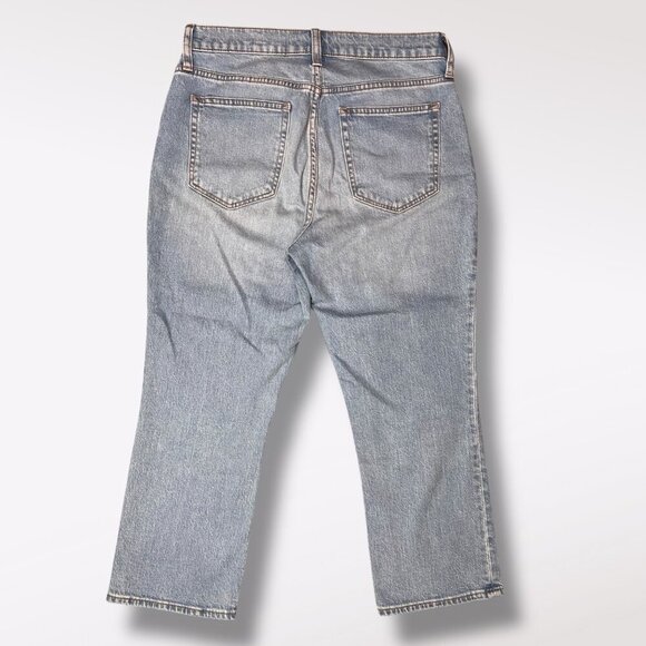 J.Crew Mid-Rise Flare Crop Jeans Light Wash Button Fly Denim Size 27 Petite - Picture 6 of 9